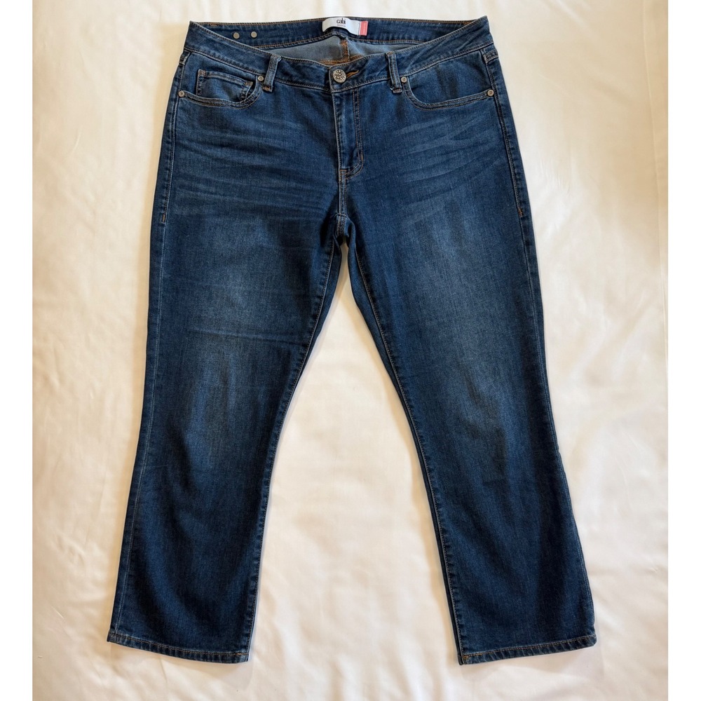Cropped Jeans Dark Wash Stretch Denim Size 12 Cabi New Crop Style 5086